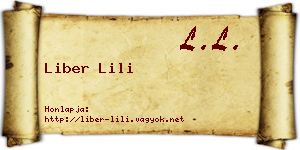 Liber Lili névjegykártya